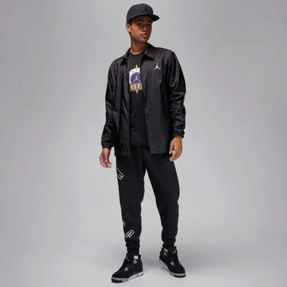 Jordan Flight MVP Men's Full-Zip Woven Jacket Black Large - Picture 3 of 8